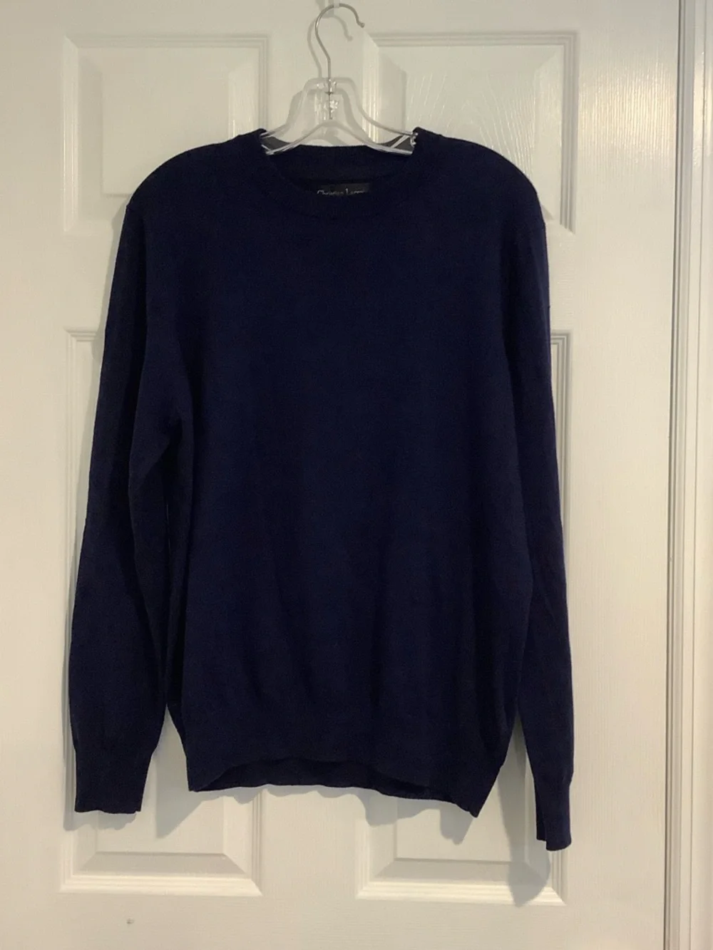 NWT CHRISTIAN LACROIX Navy Blue Silk/Cashmere Blend Lightweight Summer Sweater M